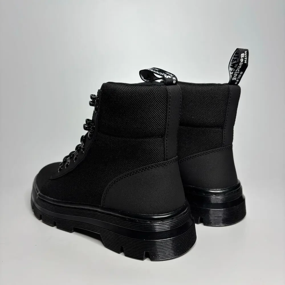 Dr. Martens Combs Women's Casual Combat Boots in Black Ajax+Extra Tough Poly - Picture 4 of 8